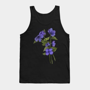 Bouquet of Purple Watercolor Painted Flowers by Cherie(c)2021 Tank Top
